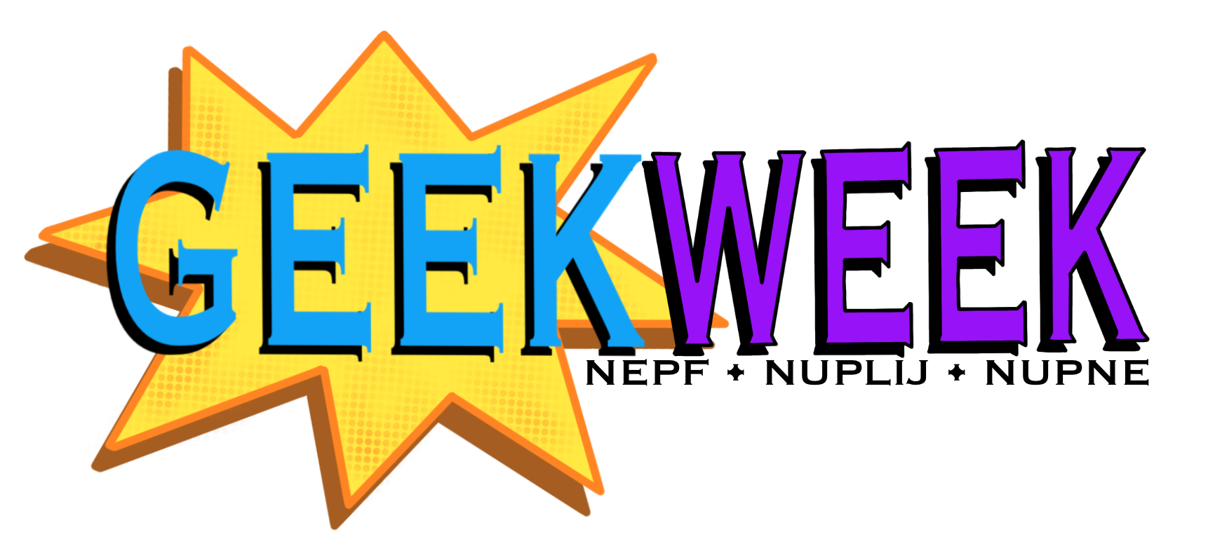 Banner do evento escrito Geek Week e em baixo NEPF + NUPLIJ + NUPNE